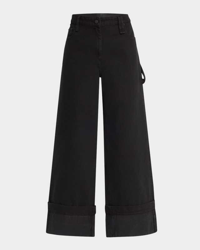 Straight-Leg Cuffed Boyfriend Jeans
